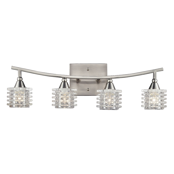 Elk Lighting Matrix 4-Light Vanity Lamp in Satin Nickel with Clear Glass 17132/4